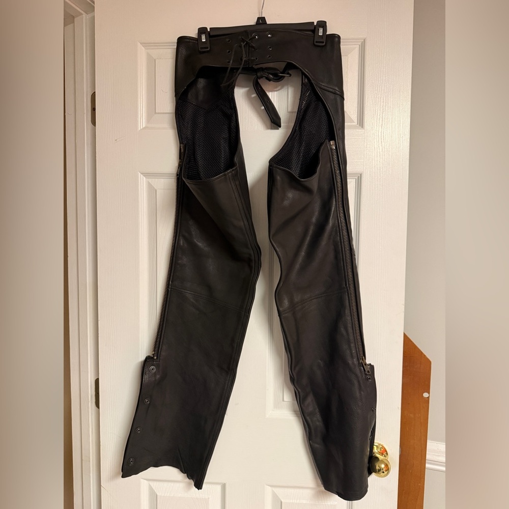 Men’s Redline Black Leather Chaps